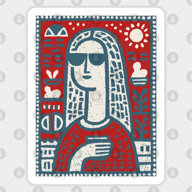 Modern Art History Parody | The Hipster Lisa Sticker by TuncGK